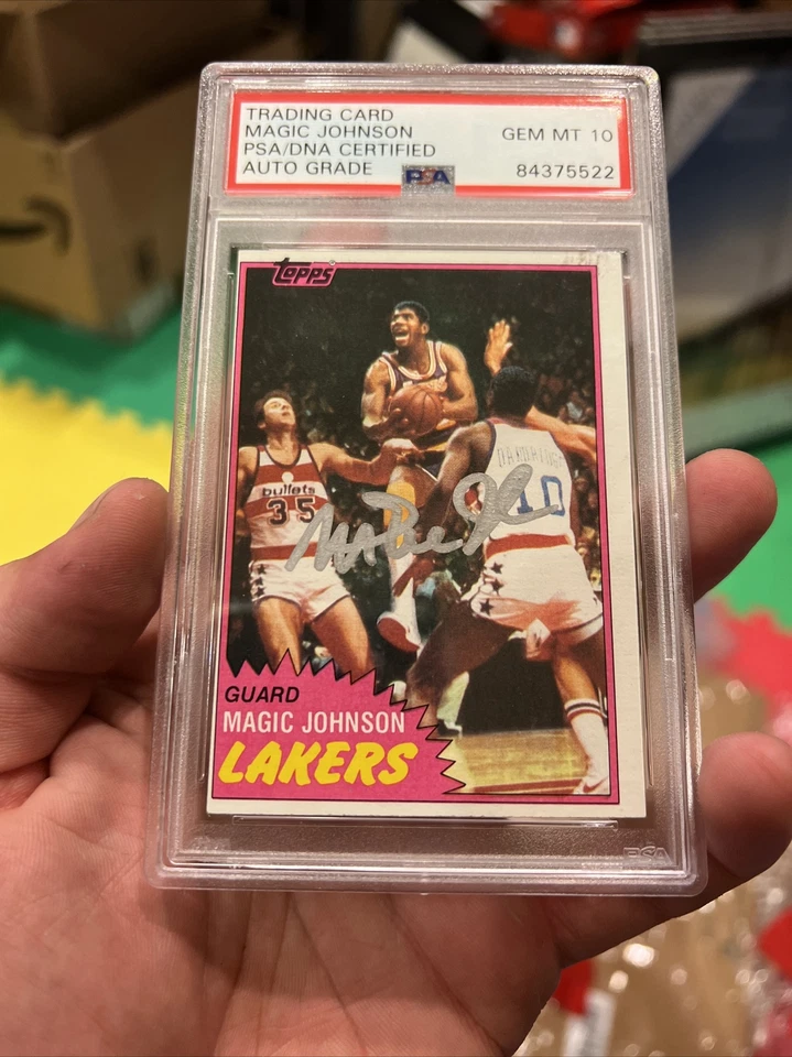 Autographed Magic Johnson Signed 1981 Topps #21 Lakers PSA Signature Graded 10 - Image 2 of 4