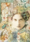 Rice Paper for Decoupage Scrapbook Craft Sheet Time is an Illusion Face