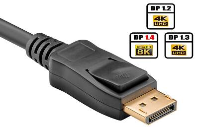 High-Speed DisplayPort Kabel DP v. 1.1  1.2  1.3  1.4 8K 4K 3D FullHD TV Monitor