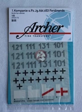 Archer 1/35 Ferdinand Markings 1. Kompanie s.Pz.Jg.Abt.653 (4 vehicles) AR35175