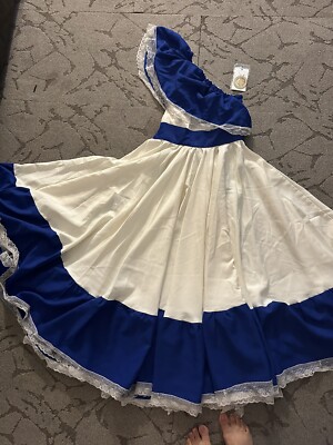 blue folklorico dress Women's Blue Brushed Leopard Midi Dress main image 0
