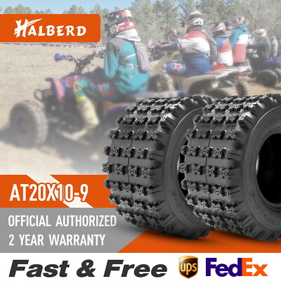Set of 2 Halberd 20x10-9 ATV Tires Sport Quad 20x10x9 All Terrain GNCC Race Tire