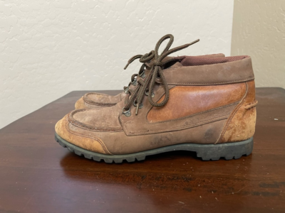 Mens Ankle Chukka Boots Brown Beige Lace Up Moc Toe 11 D | eBay display picture 3