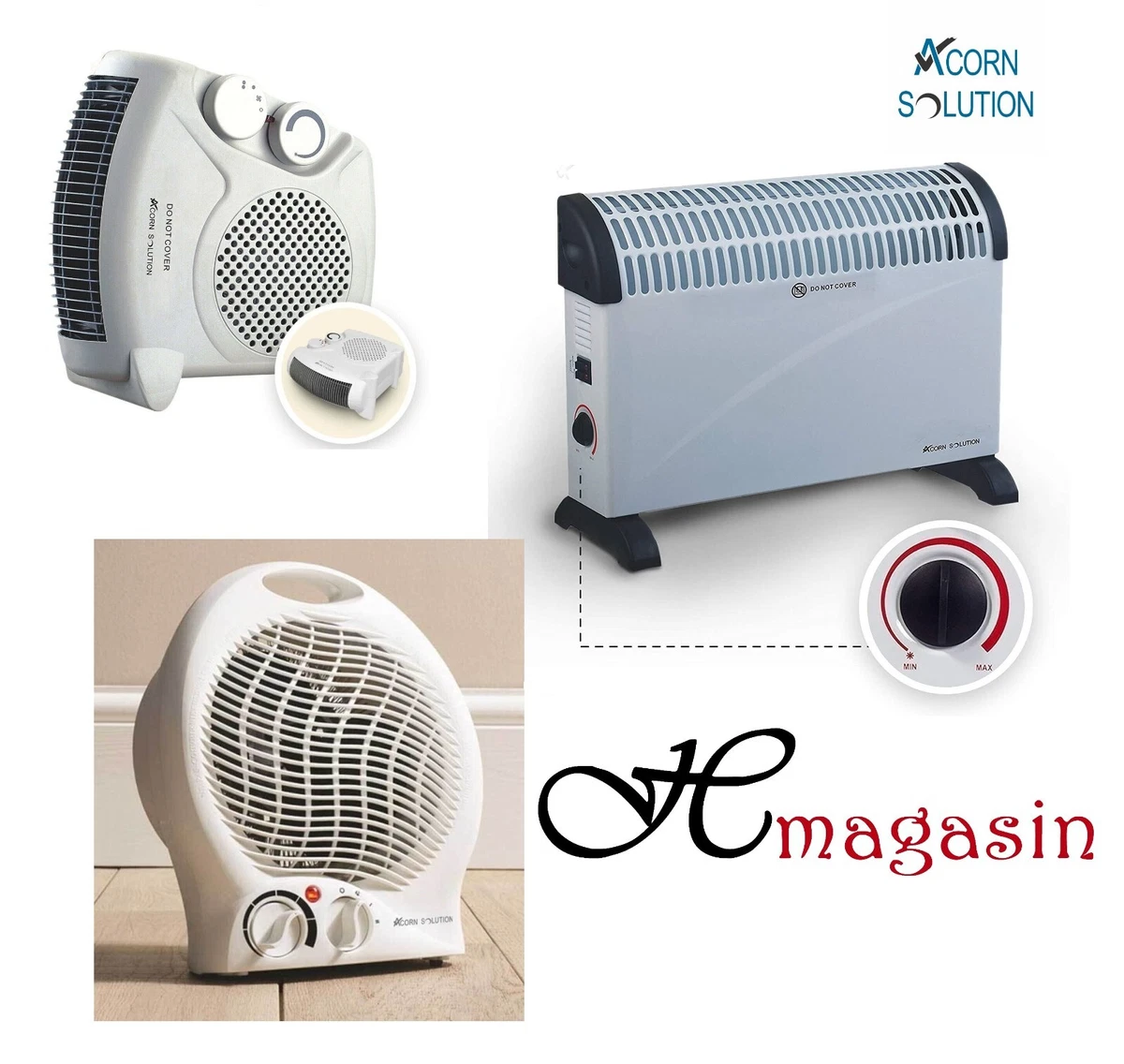 ACORN SOLUTION HEATER FAN / PORTABLE CONVECTOR ELECTRIC SILENT ENERGY  SAVING | eBay