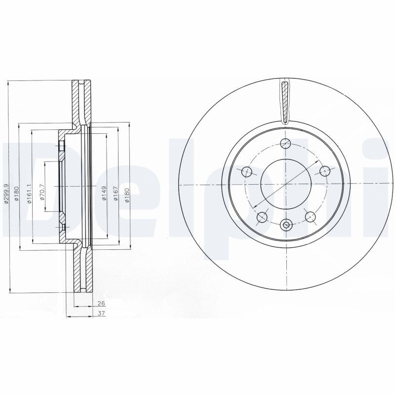 Disque de frein DELPHI BG4278C pour voyager sereinement en Opel Astra J Sports Tourer