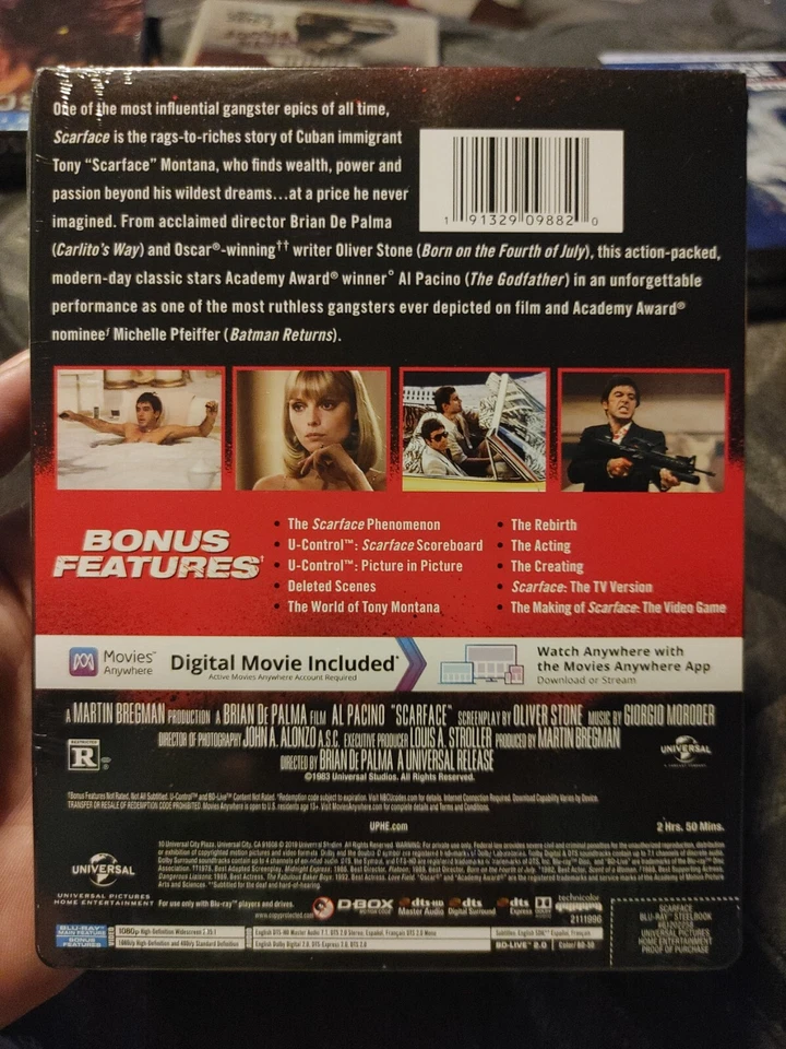 SCARFACE de Palma, Pacino Limited Edition Blu ray & Digital STEELBOOK NEW! OOP Foto 2 de 2