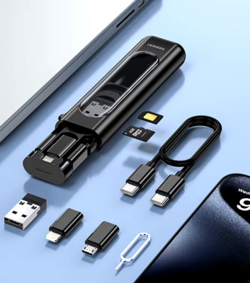 Multi USB auf C Adapter Set 5 in 1 Ladekabel Set USB-C zu Typ-C Schnellladekabel