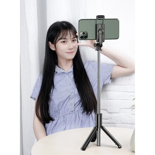 Bastone Asta Per Selfie Con Treppiede + Telecomando Bluetooth IPhone IOS Android - Foto 4 di 9