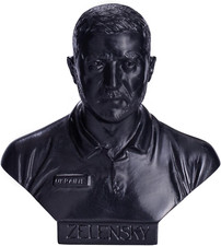 Ukrainian President Volodymyr Zelensky Stone Bust Statue Sculpture 6'' (15 Cm)