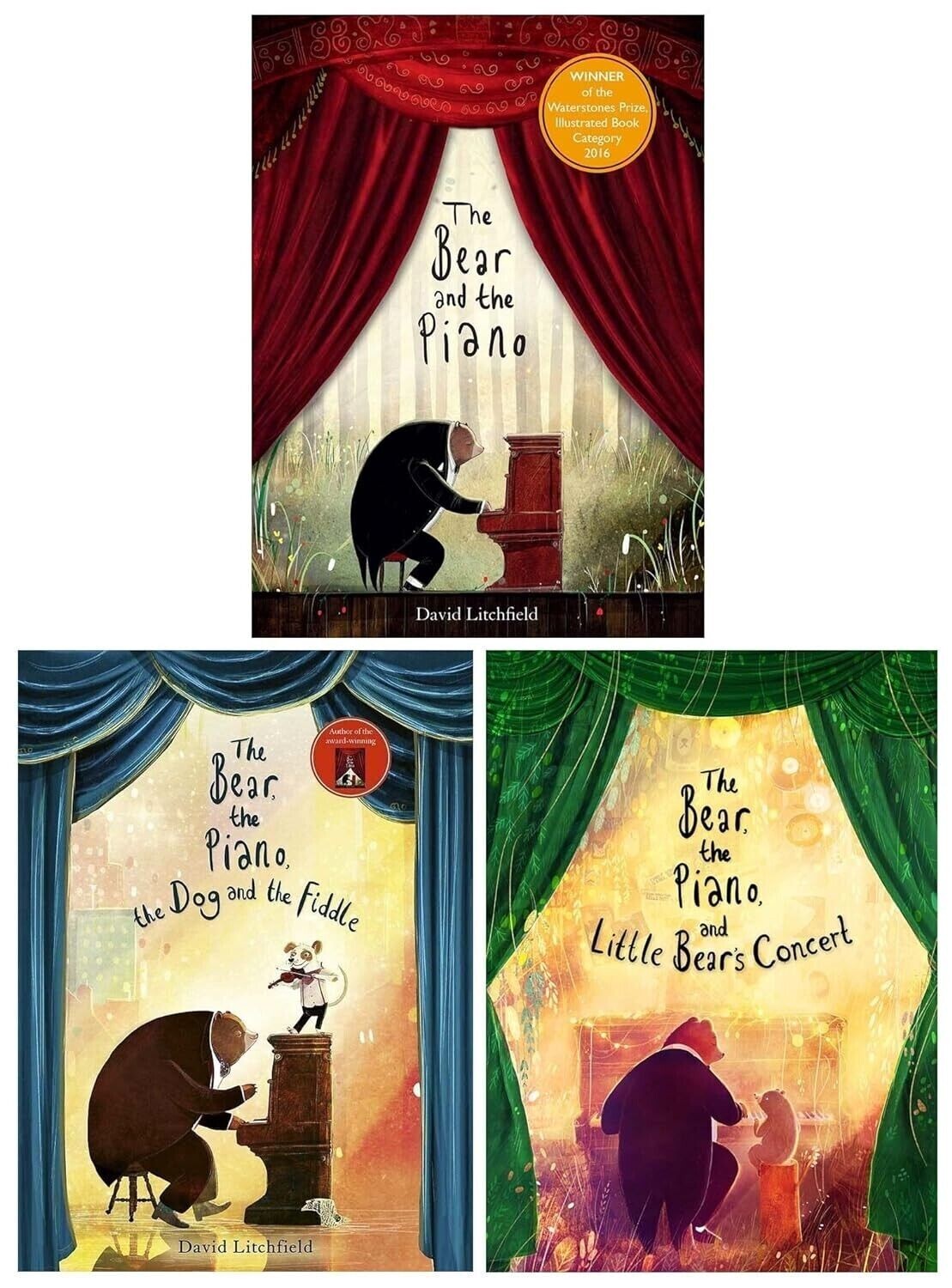 Bear and the Piano Series Collection 3 Books Set by David Litchfield Little Bear