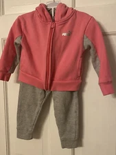 Puma Baby Girls' 2-Piece Jacket & Pants Set , 18 months, Pink/Gray