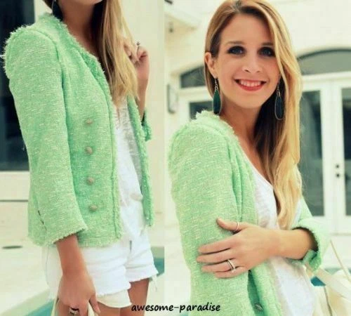 Zara Green Blazers for Women