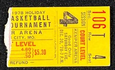 1978 Big 8 Basketball Holiday Tournament Ticket Stub Kemper Arena Kansas City