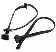 Mini 6pin to Dual SATA 15pin Female Splitter HDD/SSD Power Cable for Dell 40cm