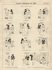 Rare 1932 Cartoon - WIFE BRINGS HUSBAND SHOPPING "Too Tired to Reach Furnishings