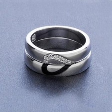 Anello Argento 925 Con Cristallo Stratificato Cuore – Aperto, Varie Occasioni, Naturale - Foto 4