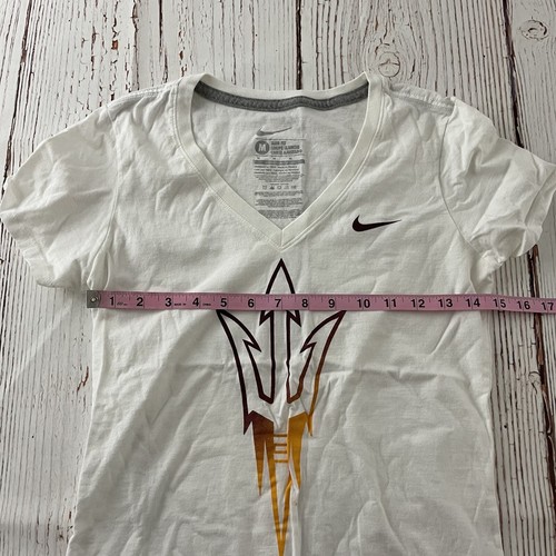 Arizona State Sun Devils Nike Slim Fit V Neck Short Sleeve T Shirt Womens Medium - Picture 3 of 4
