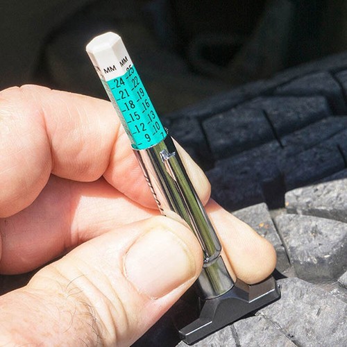 1x Car Tire Depth Gauge Tester Color Tyre Tread Metric Gage Motor Measure Tool - Picture 1 of 12