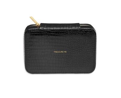 Jewellery Box/Case Black Croc Embossed Estella