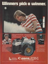 1979 Canon AE-1 Camera Ben Crenshaw Golf vintage print ad 70's advertisement