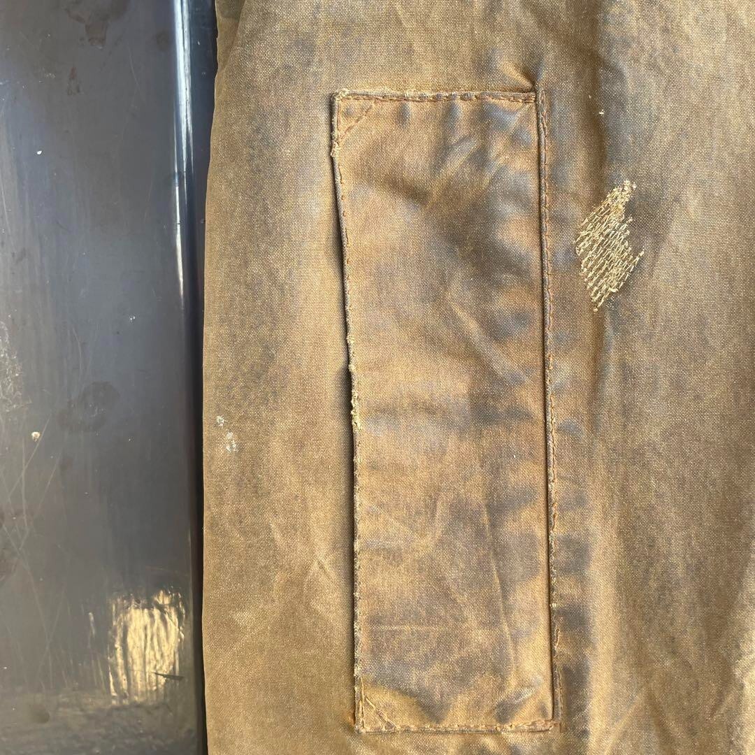 Barbour MOORLAND WAX Oiled Jacket Coat brown size C42 men Barbour MOORLAND WAX Oiled Jacket Coat brown size C42 men
