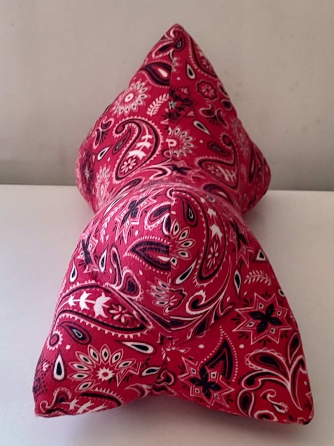 3 Sided Handmade Dog Bone Shaped Neck Pillow, WASHABLE Red Paisley eBay