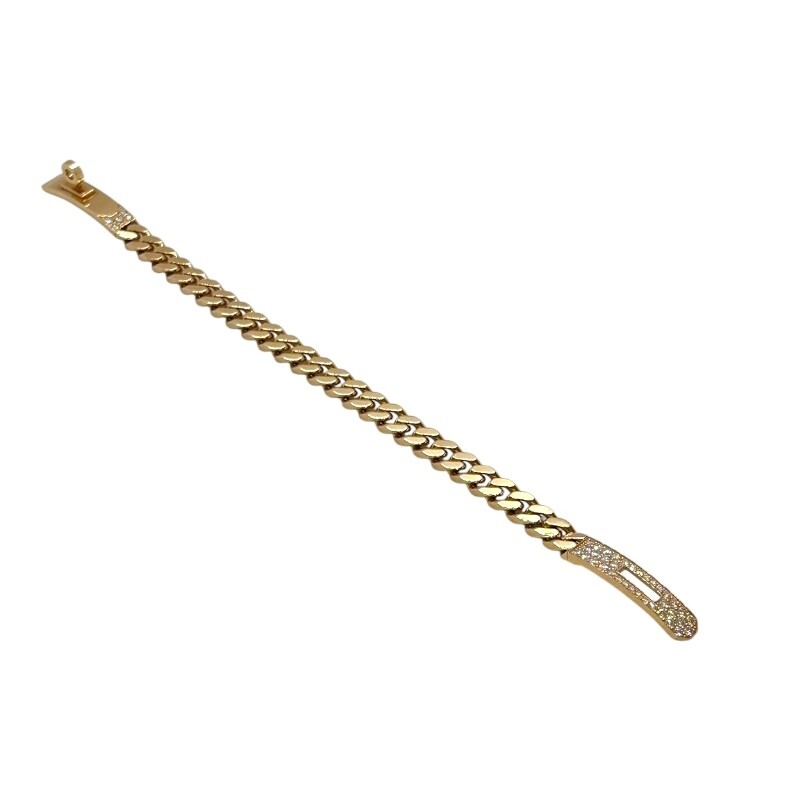 【大人かっこいい】エルメス BraceletKelly GourmetteGM HERMES HERMES Kelly Gourmet Bracelet SH Size Gold K18PG Diamond
