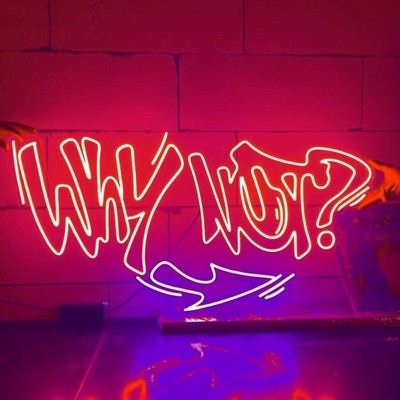 32''x16.2'' Why Not? Arrow Flex LED Neon Sign Light Party Gift Bar Display Décor
