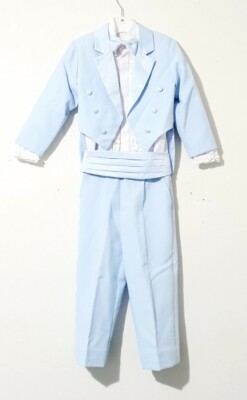 Peanut Butter Retro Style Baby Blue Boys Tuxedo Size 6 Wedding Formal Party