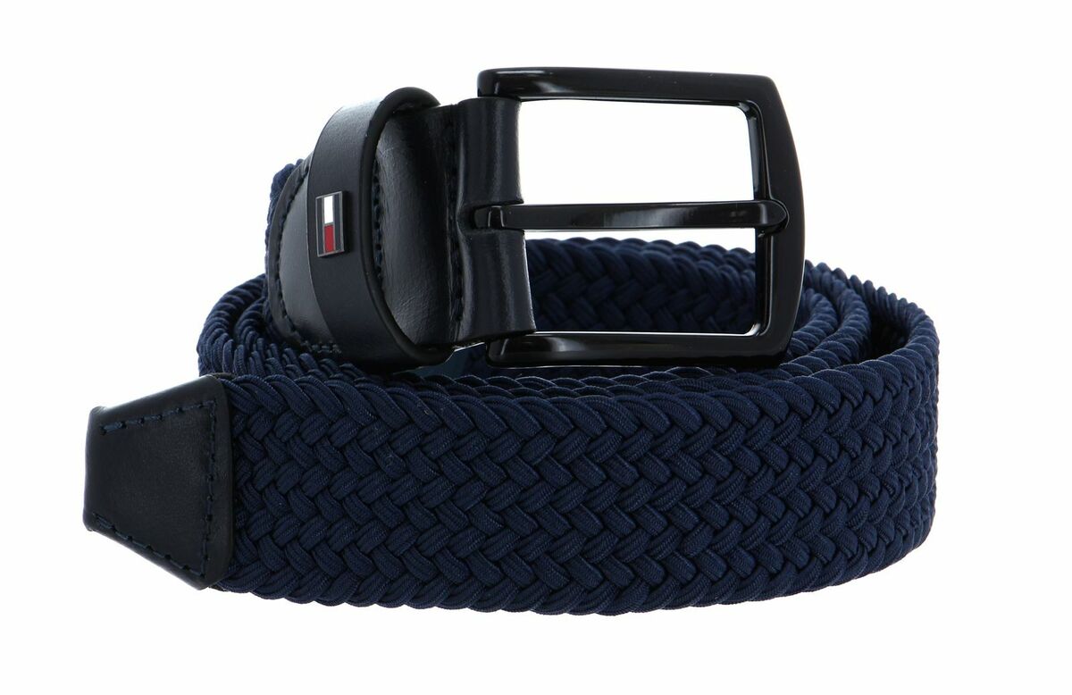 Tommy Hilfiger Denton 3.5 elastic belt in black