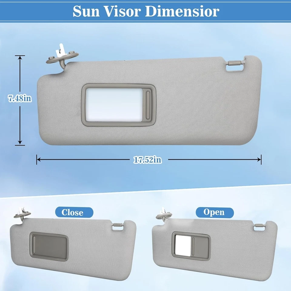 Parasol lado del conductor para Toyota 4runner 2010-2022 color gris claro 74320-35A91 Foto 3 de 4