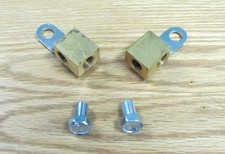 1955 CHEVY FRONT BRAKE LINE BRASS JUNCTION TEE BLOCKS & CORRECT BOLTS * USA MADE