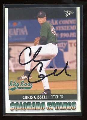 2004 Colorado Sky Sox CHRIS GISSELL Signed Card autograph auto ROCKIES