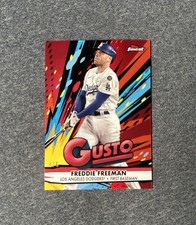 2025 Topps Finest Freddie Freeman Gusto Case Hit SSP Los Angeles Dodgers Red /5