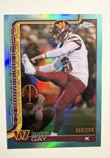 2025 Topps Chrome Matt Gay Teal Refractor #/299 Commanders