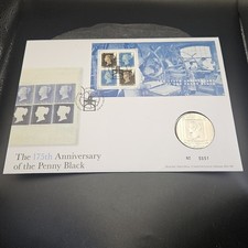 175th Anniversary of the Penny Black stamp and coin Cover 2015