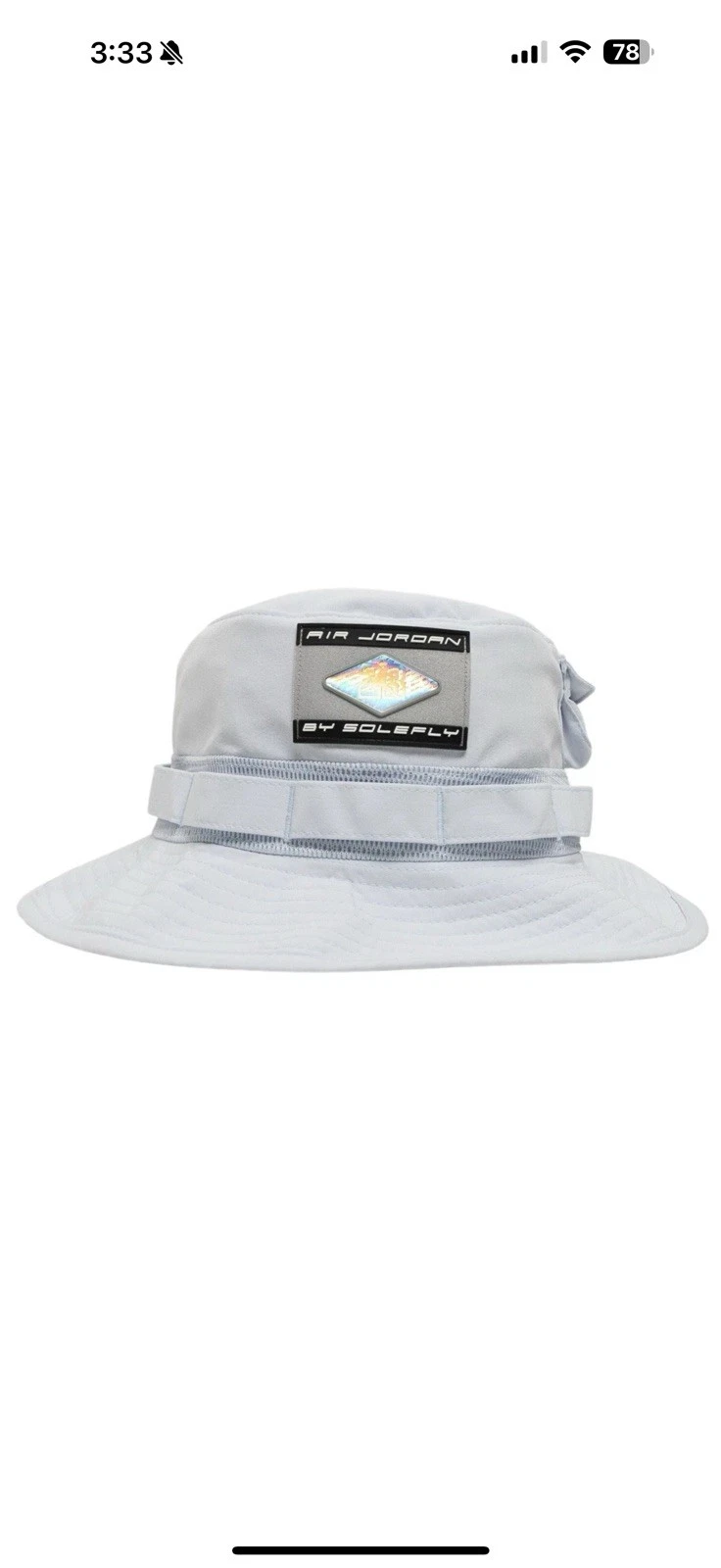 Jordan By Solefly Adult Unisex Bucket Hat Cap Size L/XL Grey