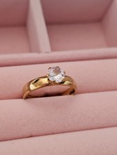 Women's Gold Tone Diamond Detail Ring 18mm