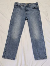 Levi's Premium Jeans Women's Sz 27 Big E Wedgie Straight High Rise Button Short