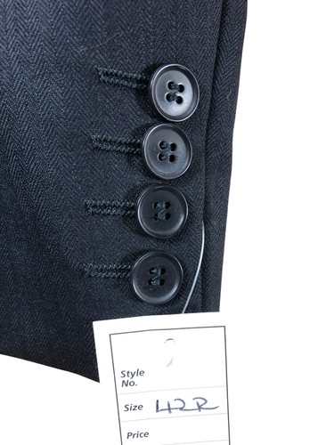 Men's Vintage Suit Jacket Black Classic 42R Two Button Blazer Stylish - Picture 7 of 7