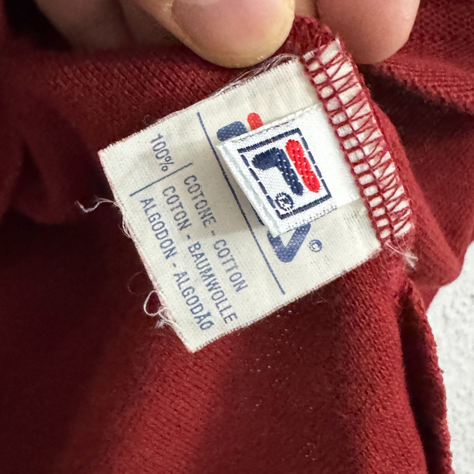 Vintage Fila Red Cotton Pique Polo Shirt - Size Medium image 8