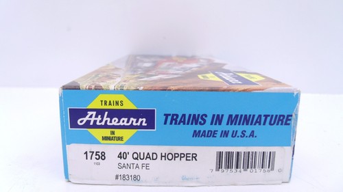 Athearn HO 40' Santa Fe ATSF Rd#183180 Quad 4 Bay Hopper Freight Train Car 1758 - Picture 11 of 11