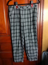 Vintage Plaid Cuffed Soft Pants With Belt Loops - Size 32in Waist Women's