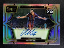 2025-26 Panini Select DAVID VILLA Auto Silver Prizm Pitchside Signatures #PS-DVI