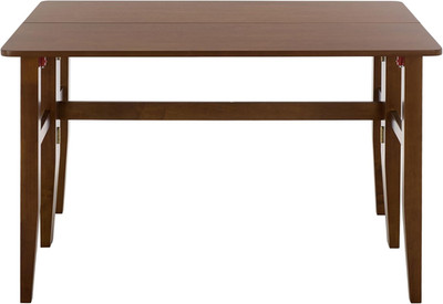 Clive Walnut Folding Dining Table - Space-Saving Drop Leaf Design