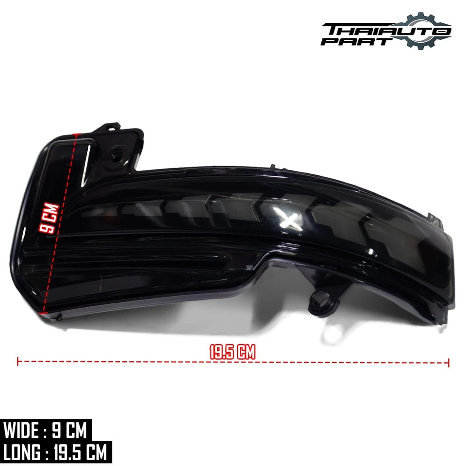For Toyota Hilux 2015-2023 LR Side Wing Mirror Turn Signal Light Lamp LED DRL - Image 4 of 4