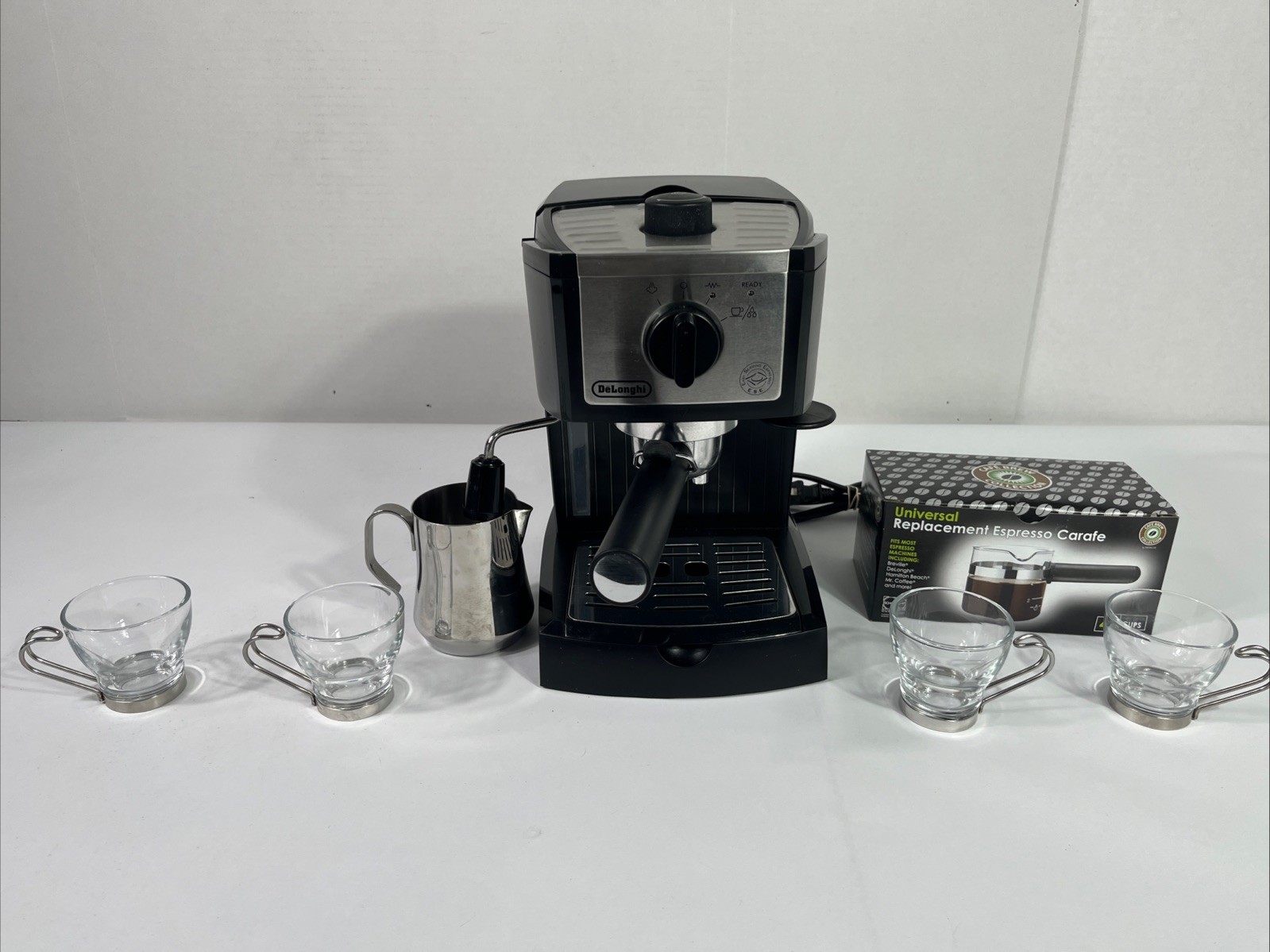 Ec155 2 Cups 15 Bar Coffee Latte Black