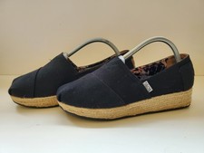 Bobs By Skechers Womens Black Shoes Memory Foam Espadrille Slip On UK6