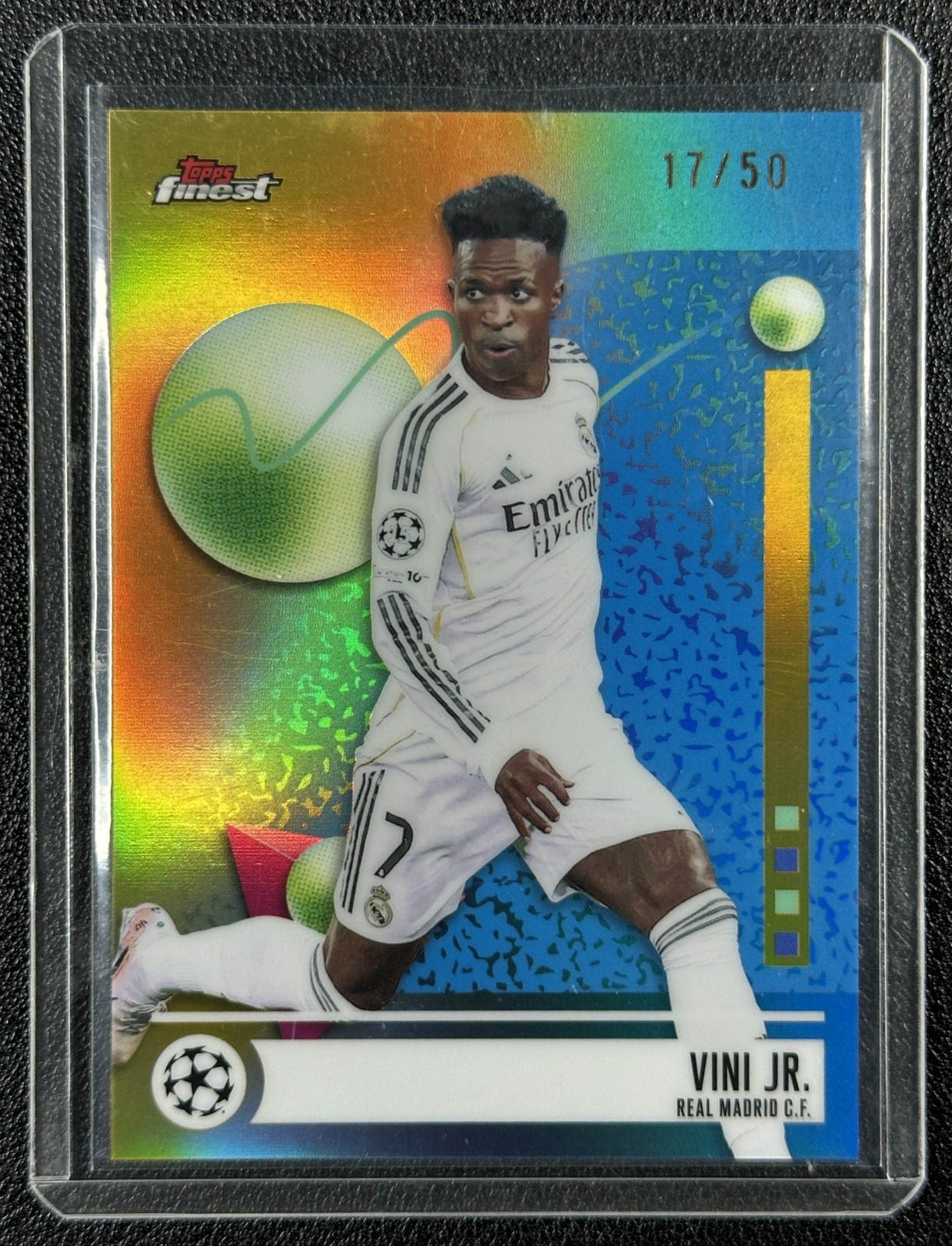 VINI JR. 2025-26 TOPPS FINEST UEFA CLUB COMPETITION #185 GOLD REFRACTOR 17/50