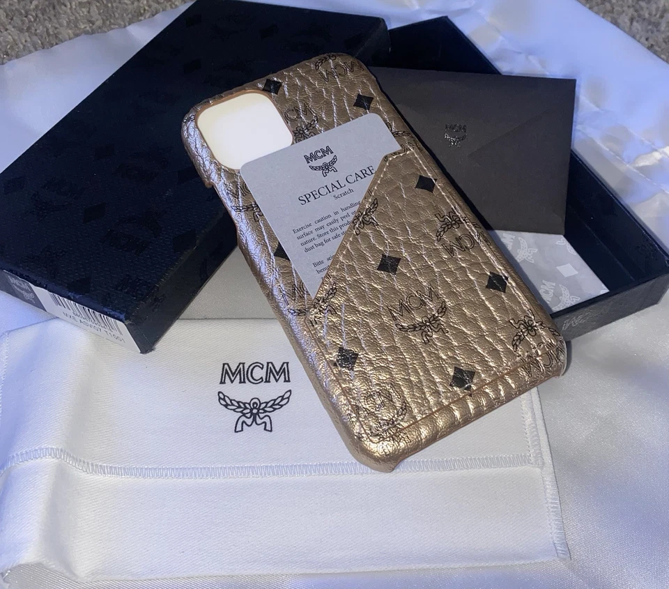 MCM iPhone 11 Cell Phone Case Berlin Gold Brand New With Tag - Image 2 of 4